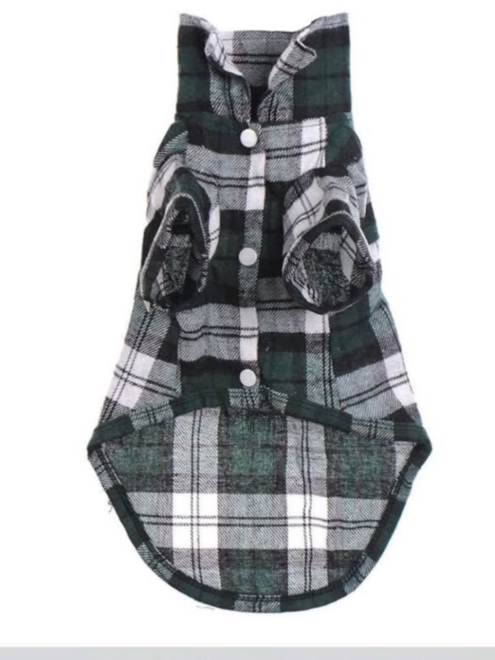 Plaid Green & White Casual Dog/cat Shirt (S)